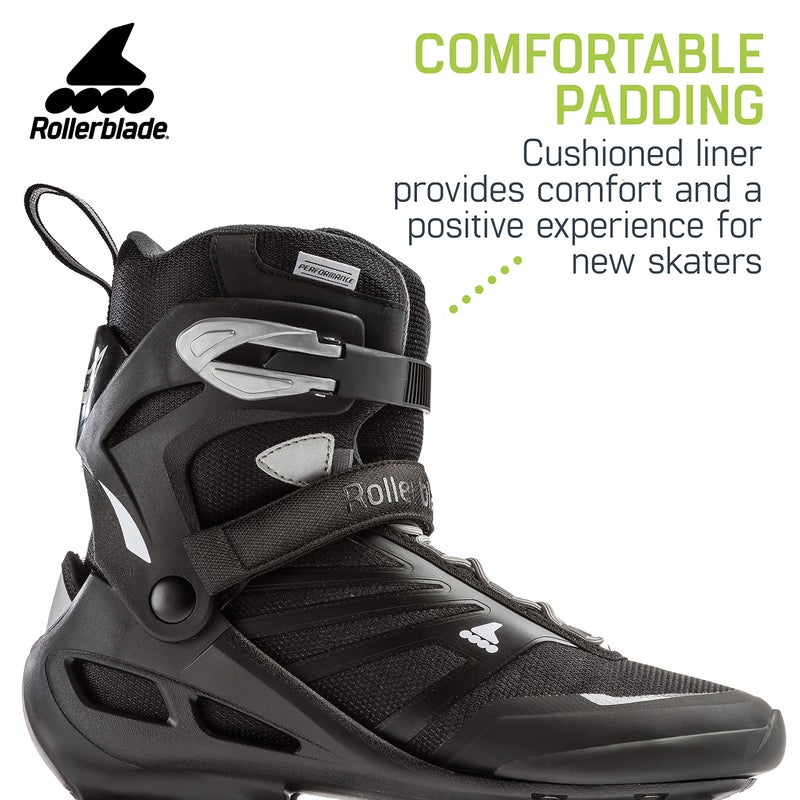 ROLLERBLADE زلاجات رولر بليد زترابليد للرجال البالغين، لياقة بدنية، أسود وفضي، زلاجات أداء، مقاس 8 أمريكي - Image 5